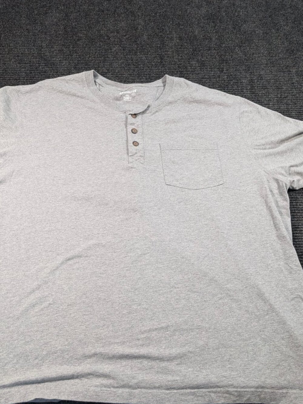 Duluth Trading Co Men's 4XL Henley Longtail T-Shirt Gray Pocket Big & Tall 3-But